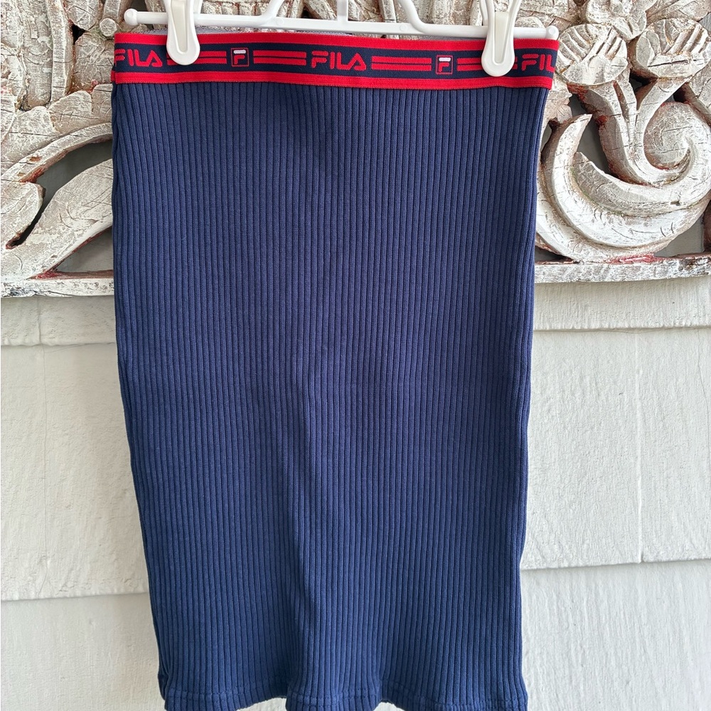 Fila Sporty Women's Ribbed Navy Pencil Skirt S Sporty Tennis